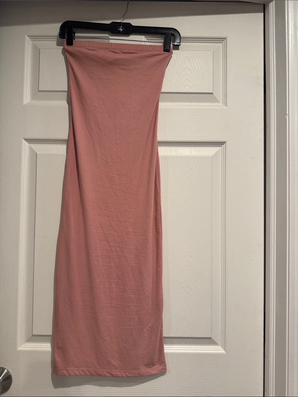 Strapless Dusty Rose Midi Tube Dress